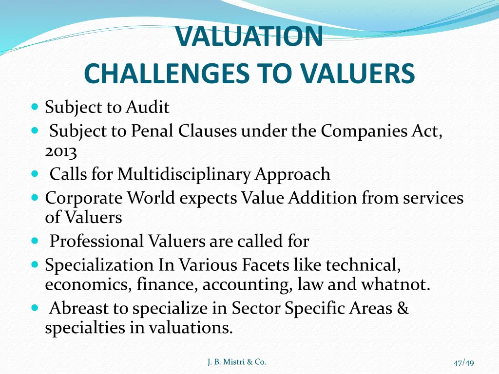 valuation