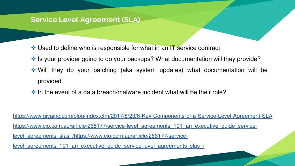 service level agreement sla