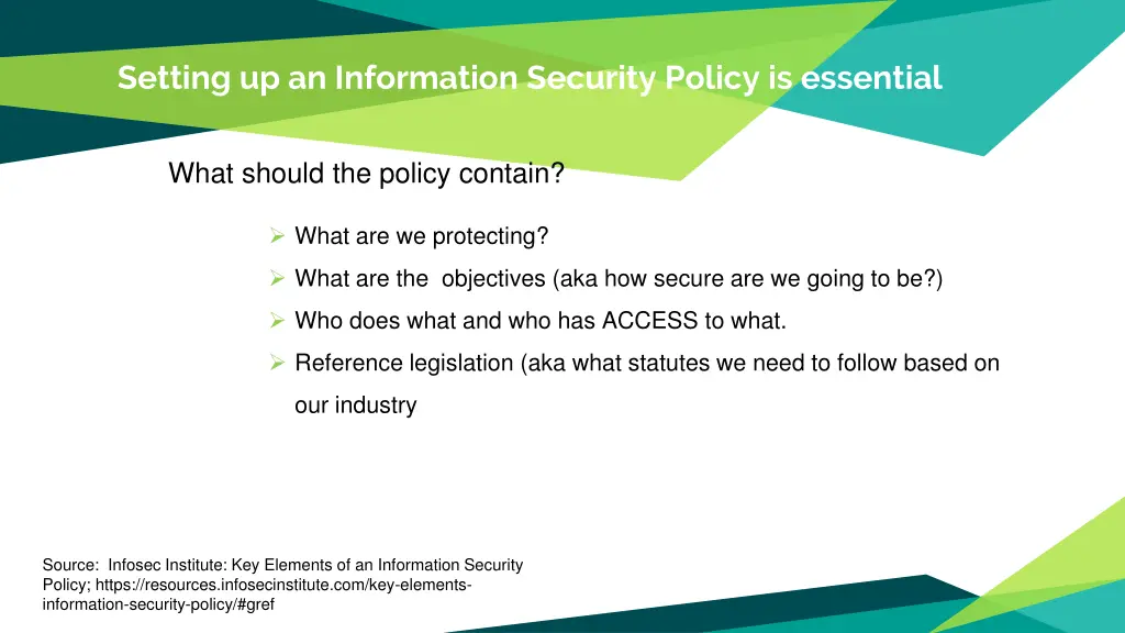 setting up an information security policy