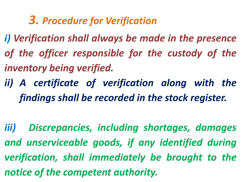 3 procedure for verification