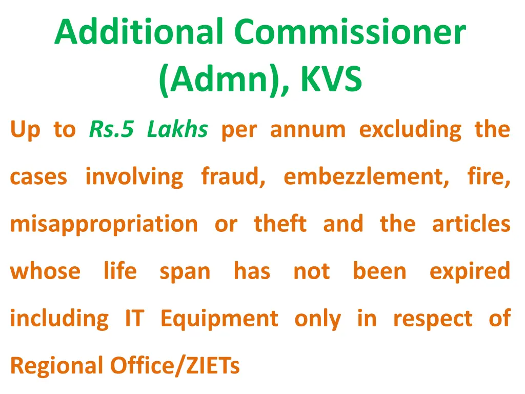 additional commissioner admn kvs