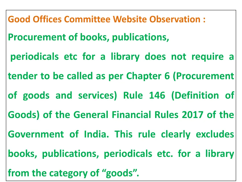 good offices committee website observation