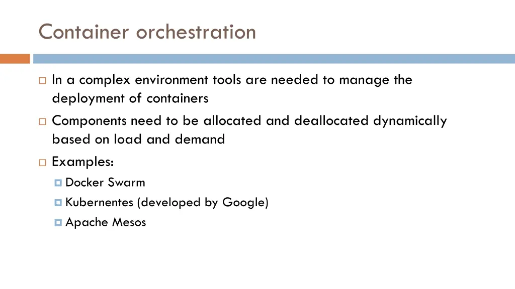 container orchestration