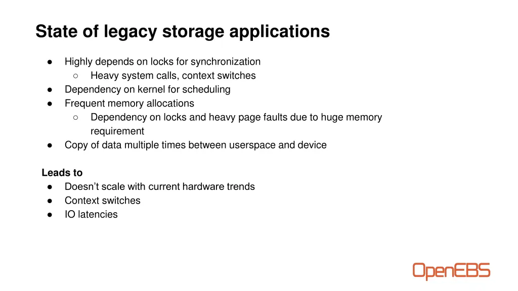 state of legacy storage applications