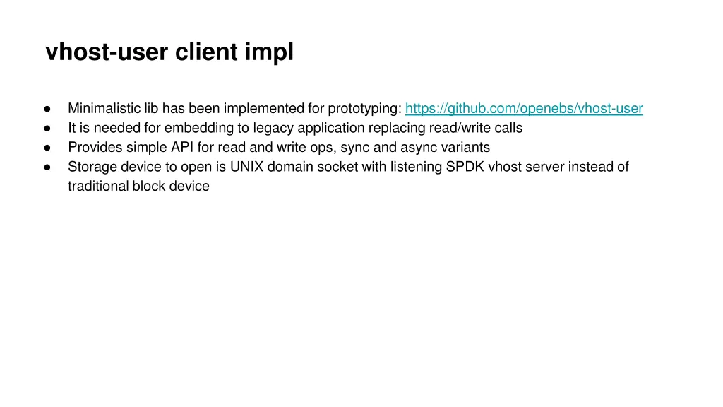 vhost user client impl