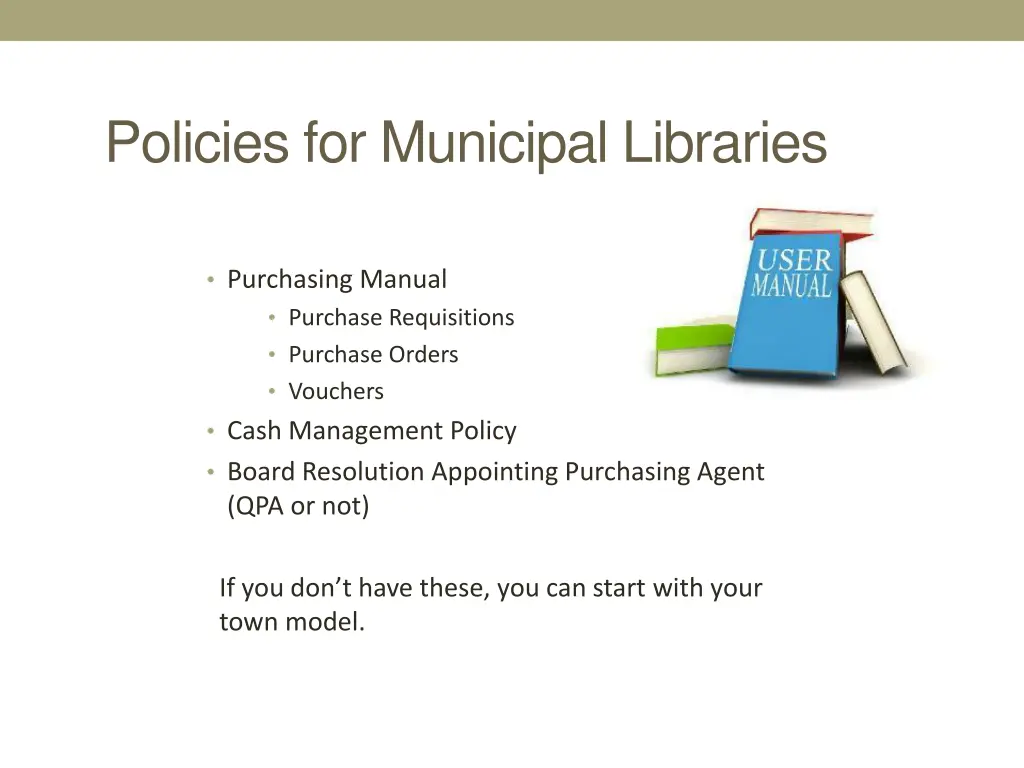 policies for municipal libraries