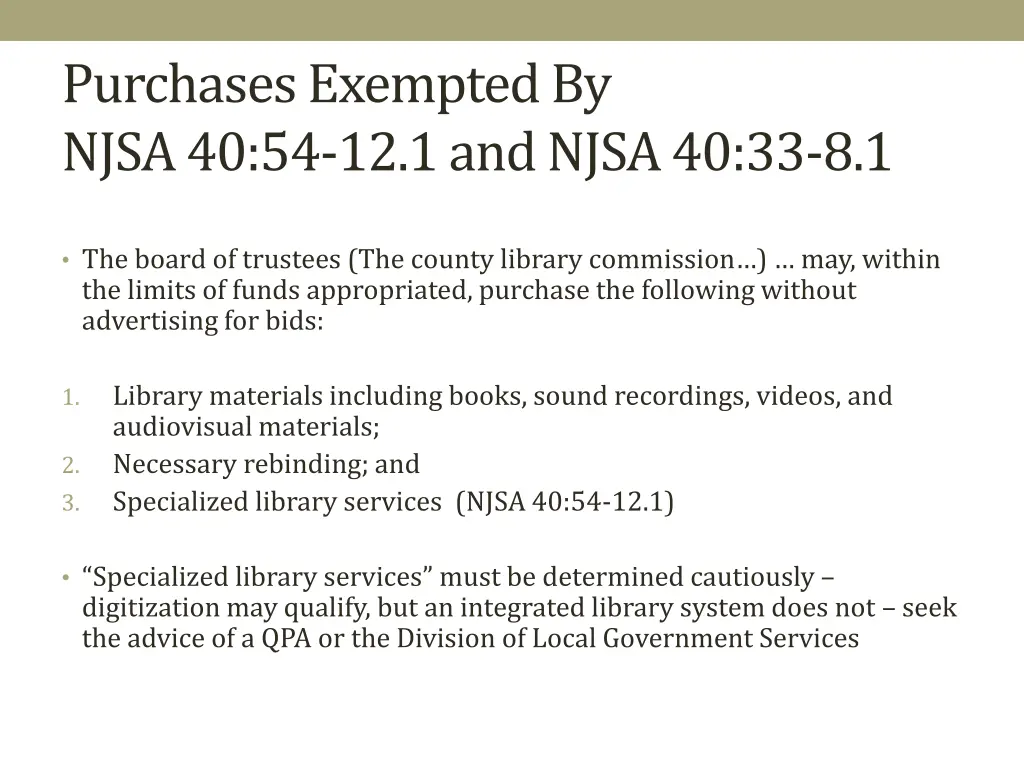 purchases exempted by njsa 40 54 12 1 and njsa