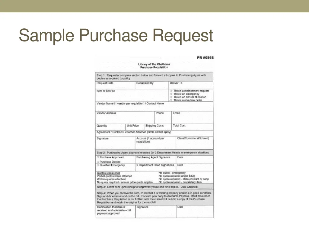 sample purchase request