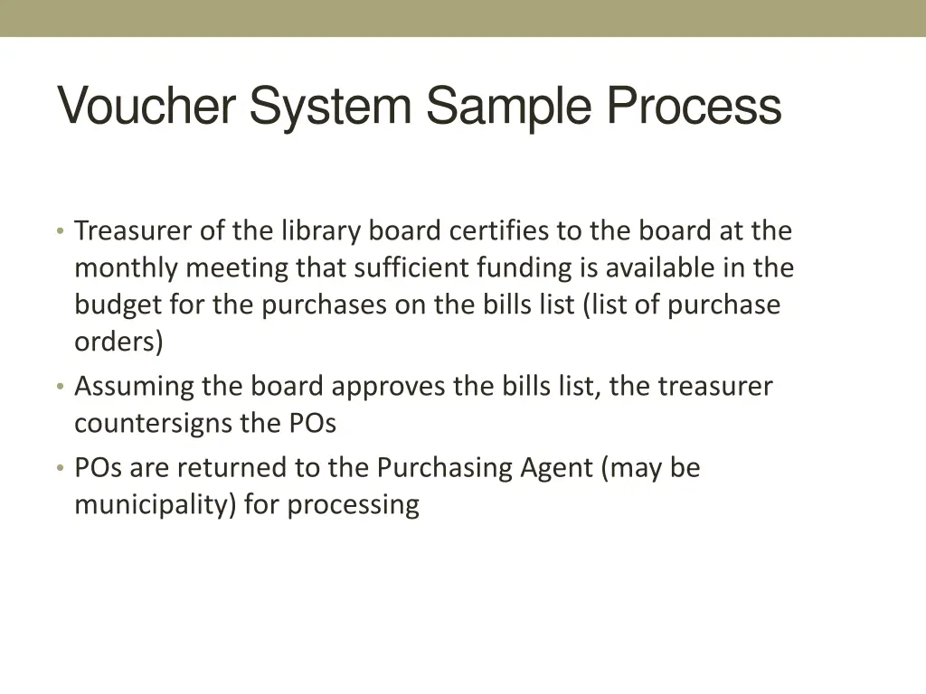 voucher system sample process