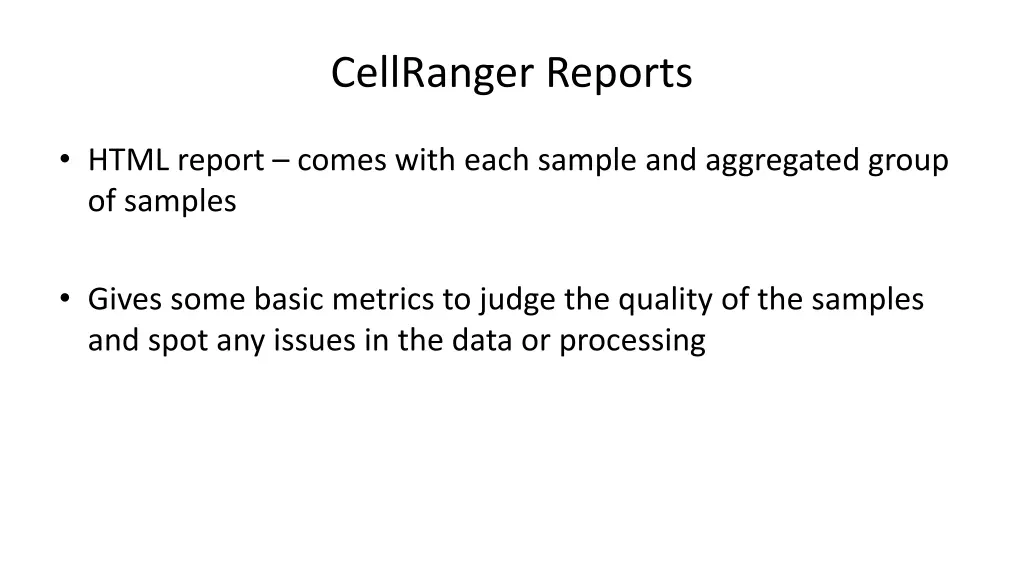 cellranger reports