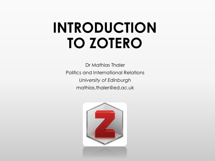 introduction to zotero