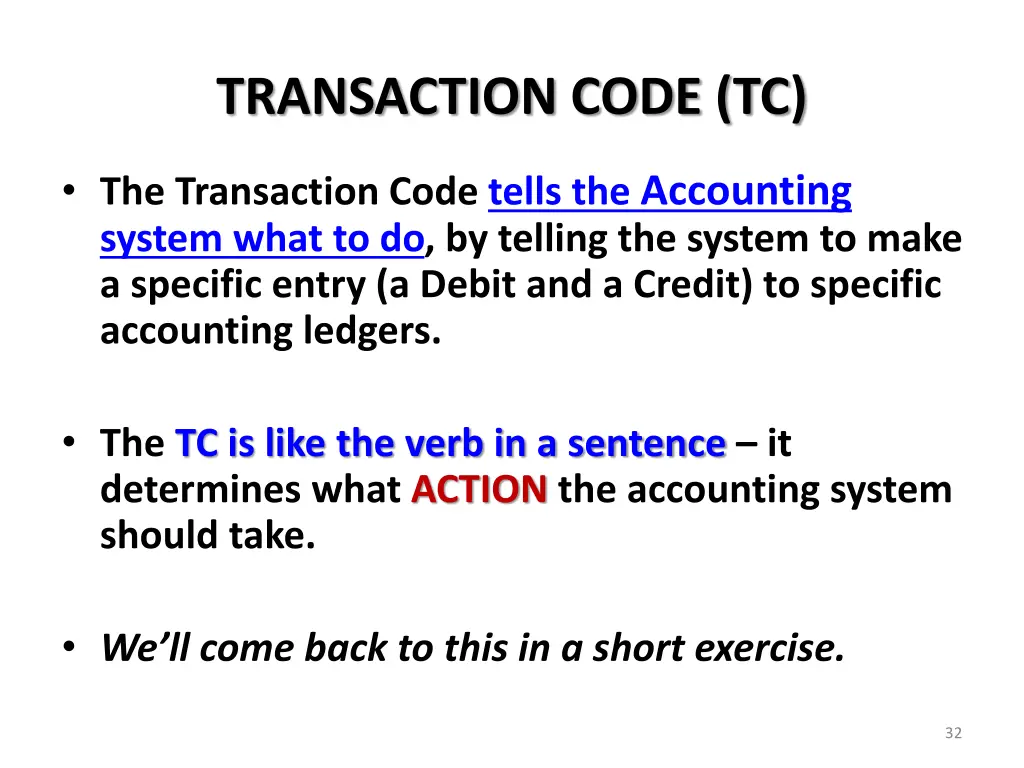 transaction code tc