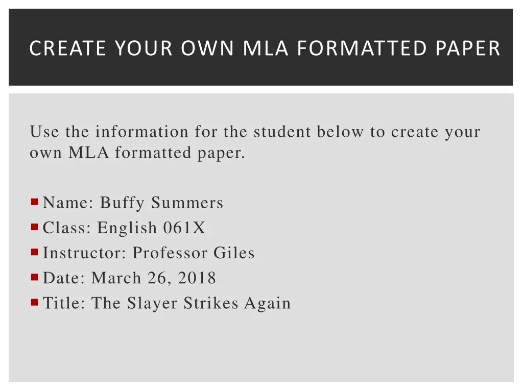 create your own mla formatted paper