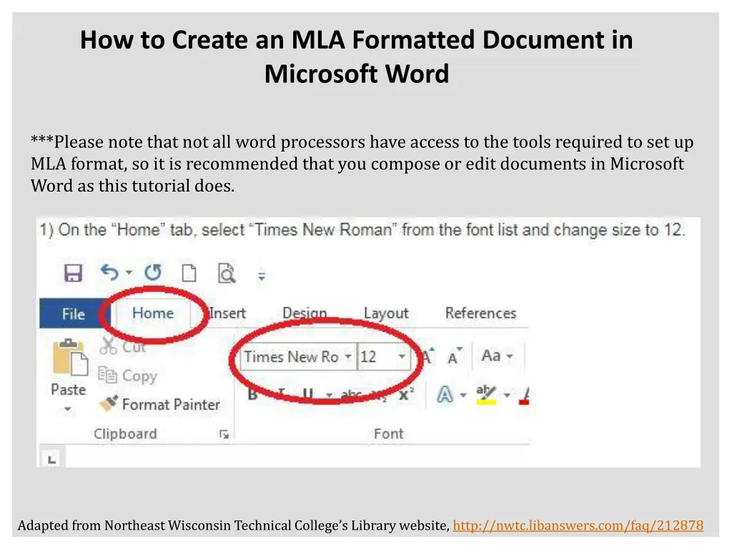 how to create an mla formatted document