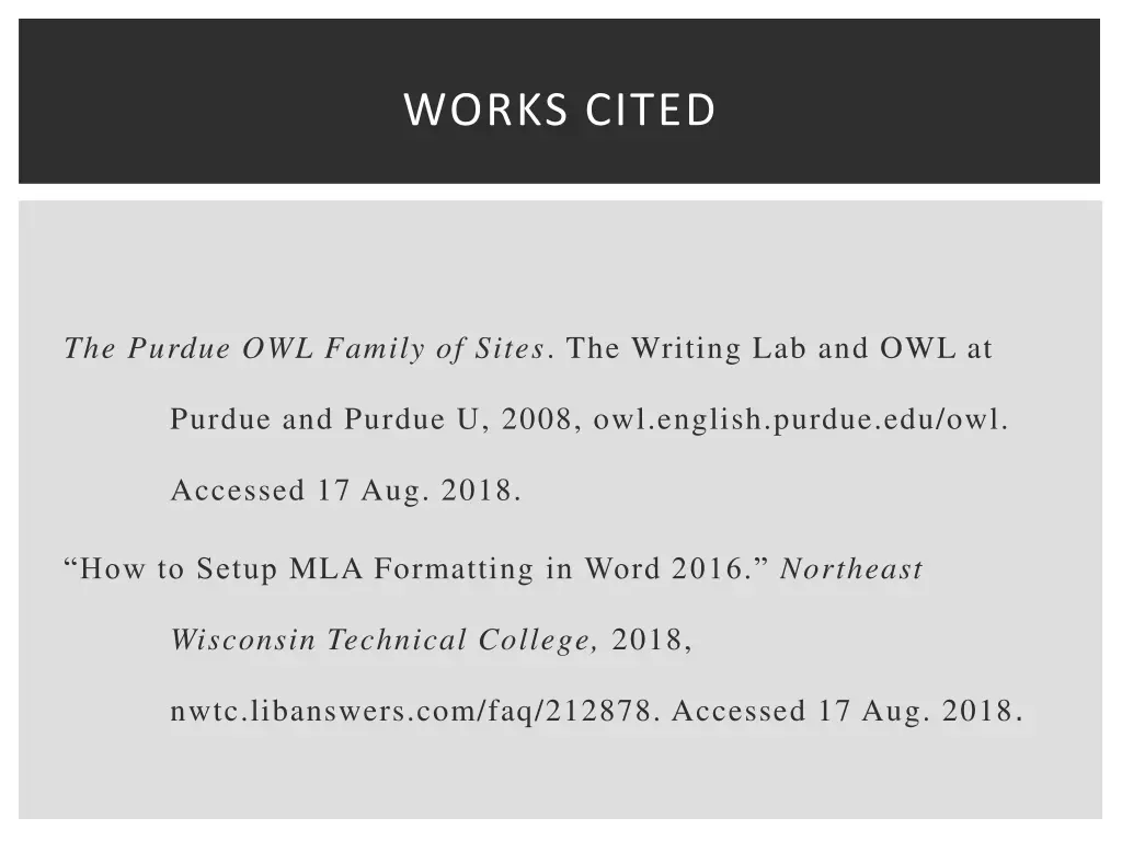 works cited