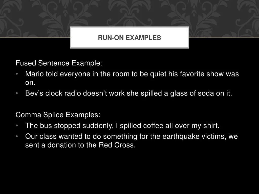 run on examples