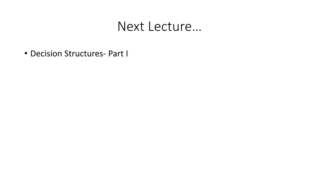 next lecture