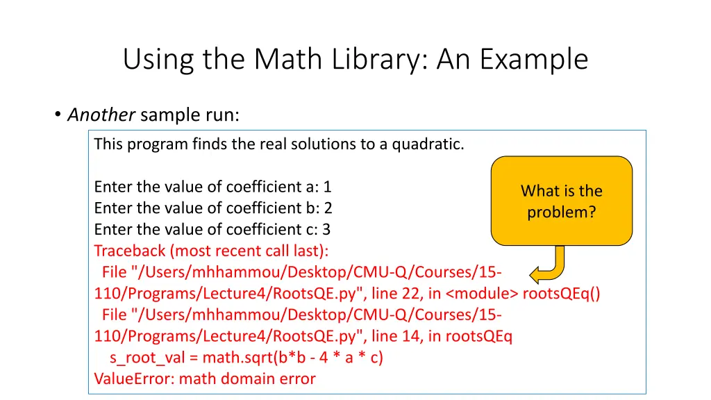 using the math library an example 3