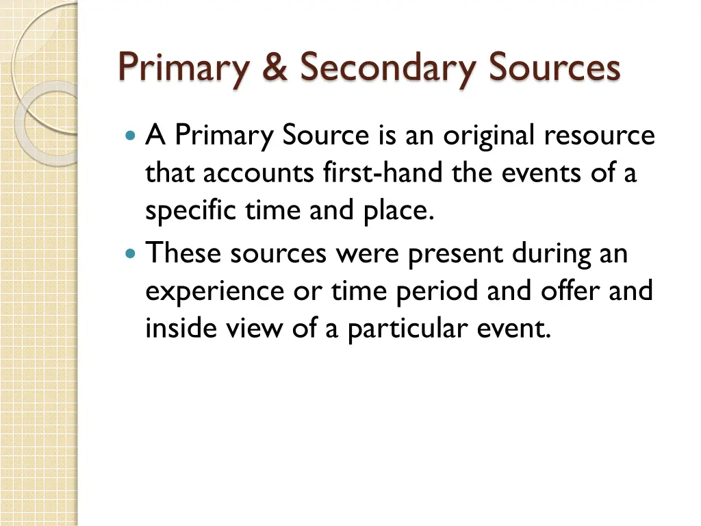 primary secondary sources