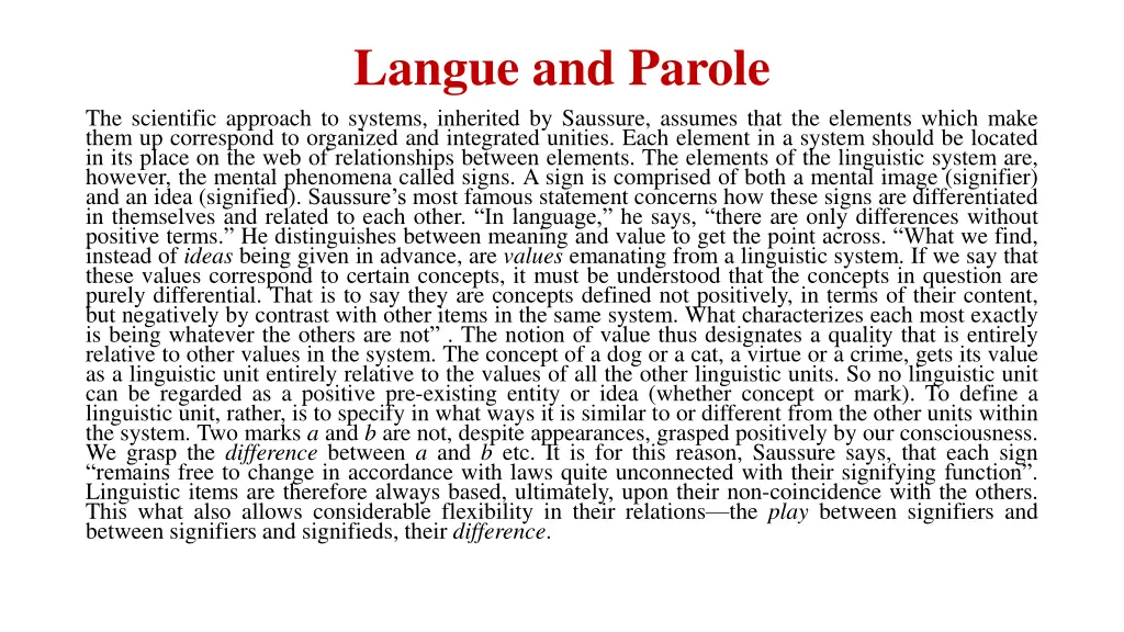 langue and parole 1