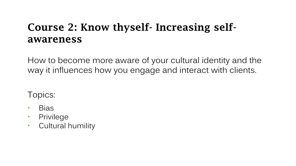 course 2 know thyself increasing self awareness