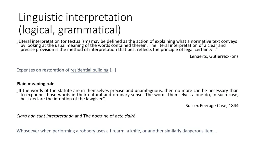 linguistic interpretation logical grammatical