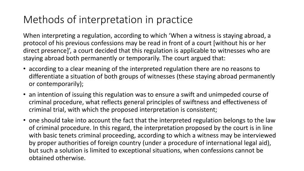 methods of interpretation in practice 1