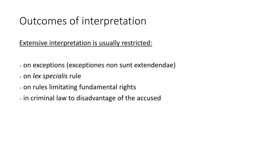 outcomes of interpretation 1