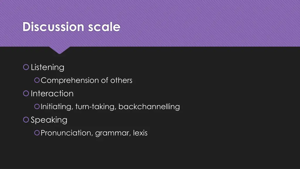 discussion scale