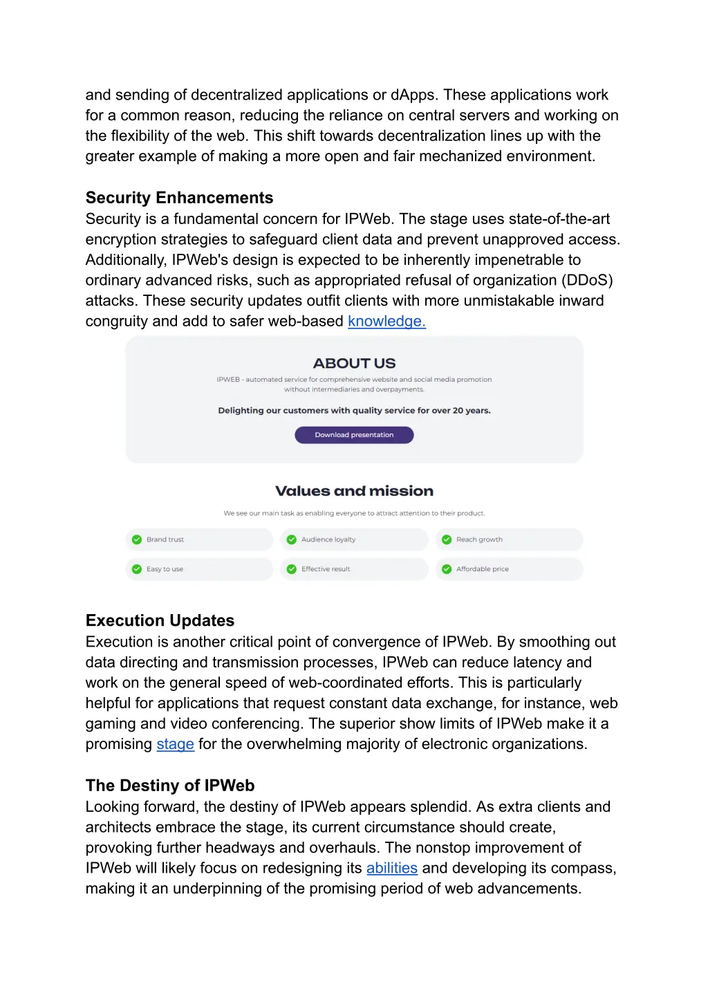 and sending of decentralized applications