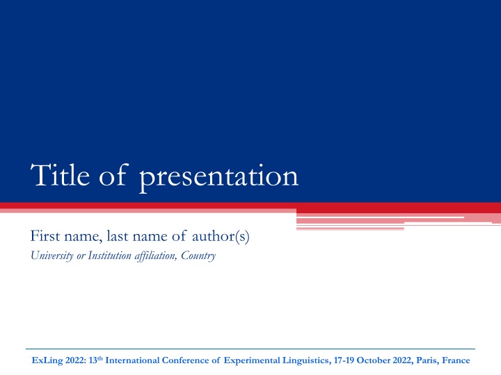 title of presentation