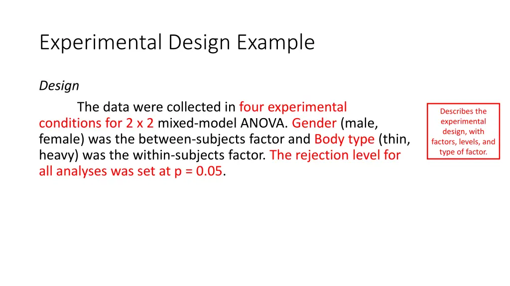 experimental design example