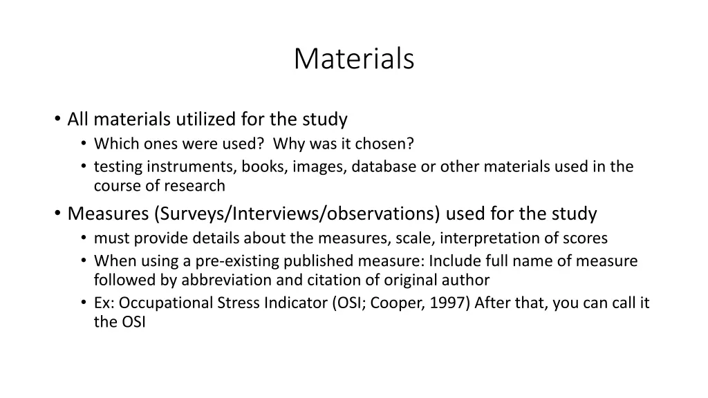 materials