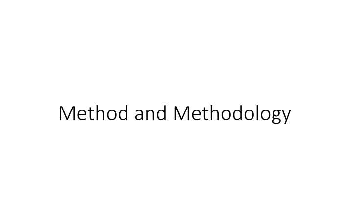 method and methodology