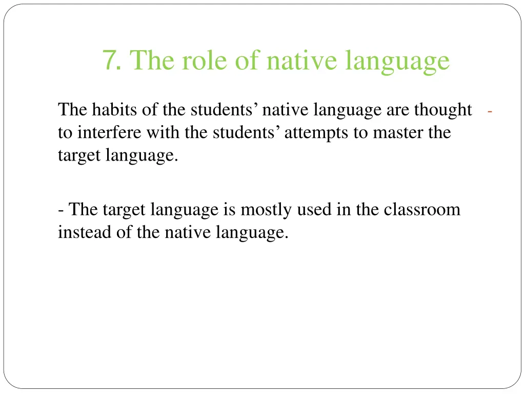 7 the role of native language