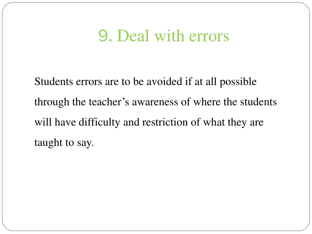 9 deal with errors