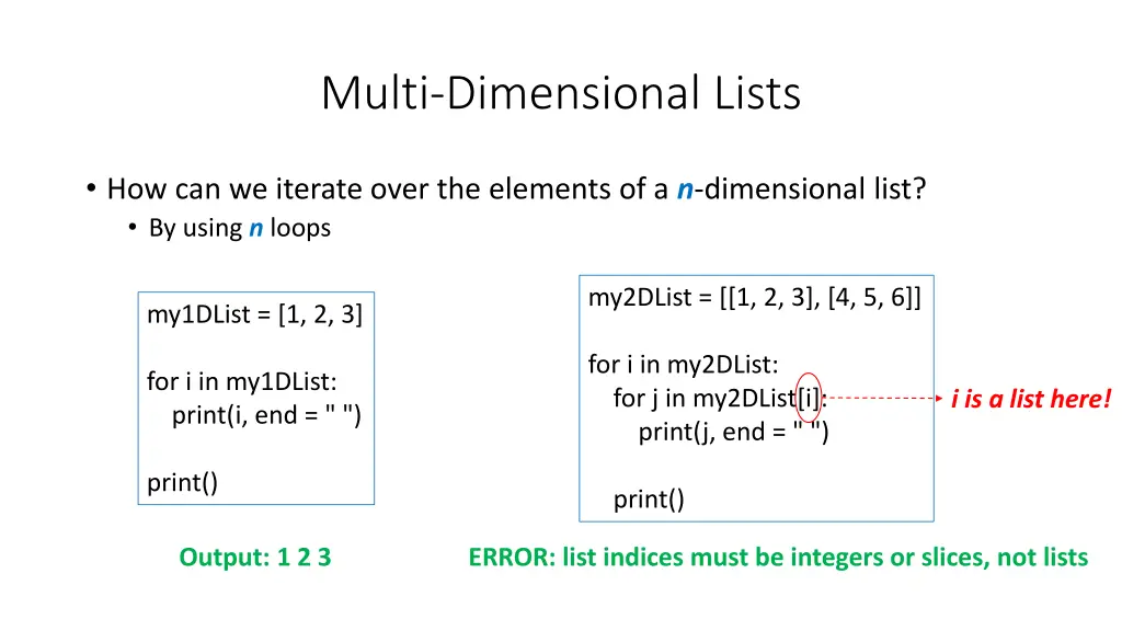 multi dimensional lists 1