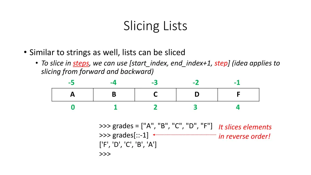 slicing lists 11