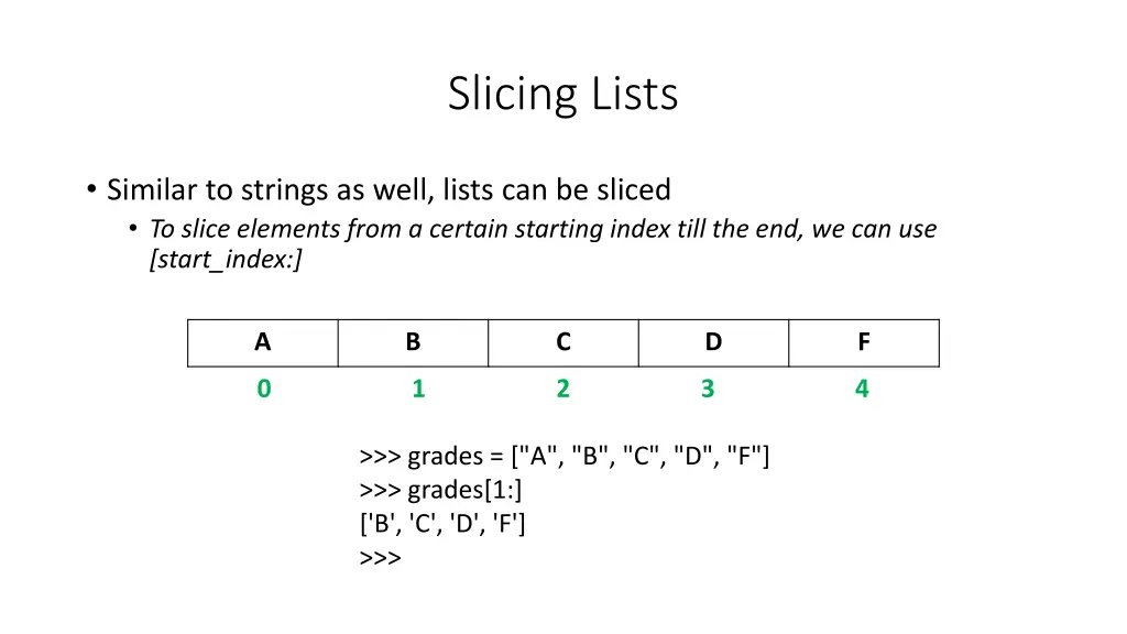 slicing lists 2