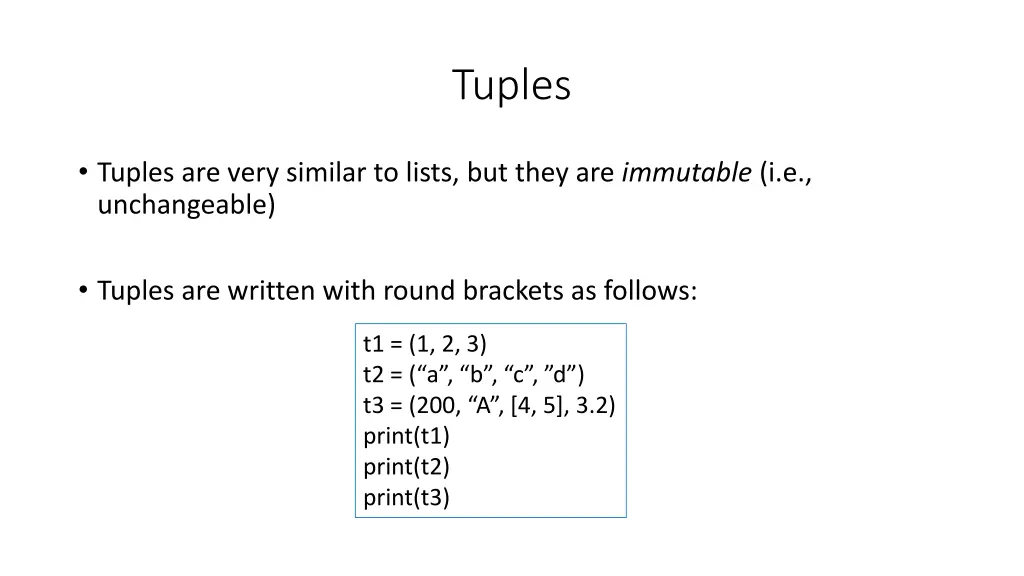 tuples