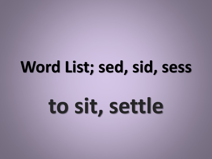 word list sed sid sess