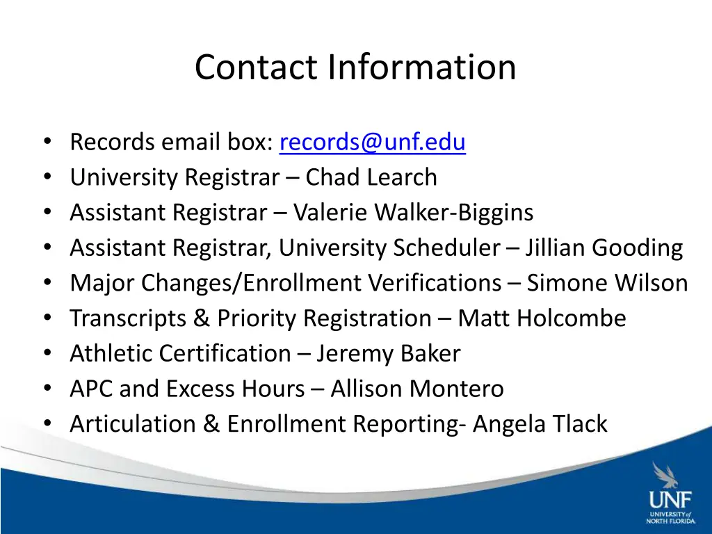 contact information