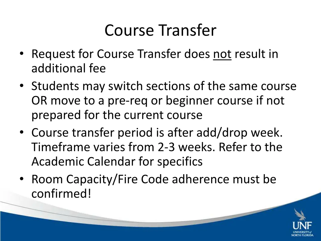 course transfer