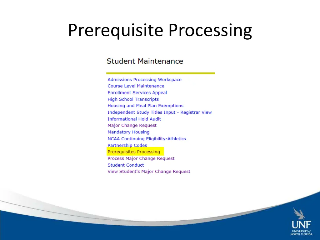 prerequisite processing 1