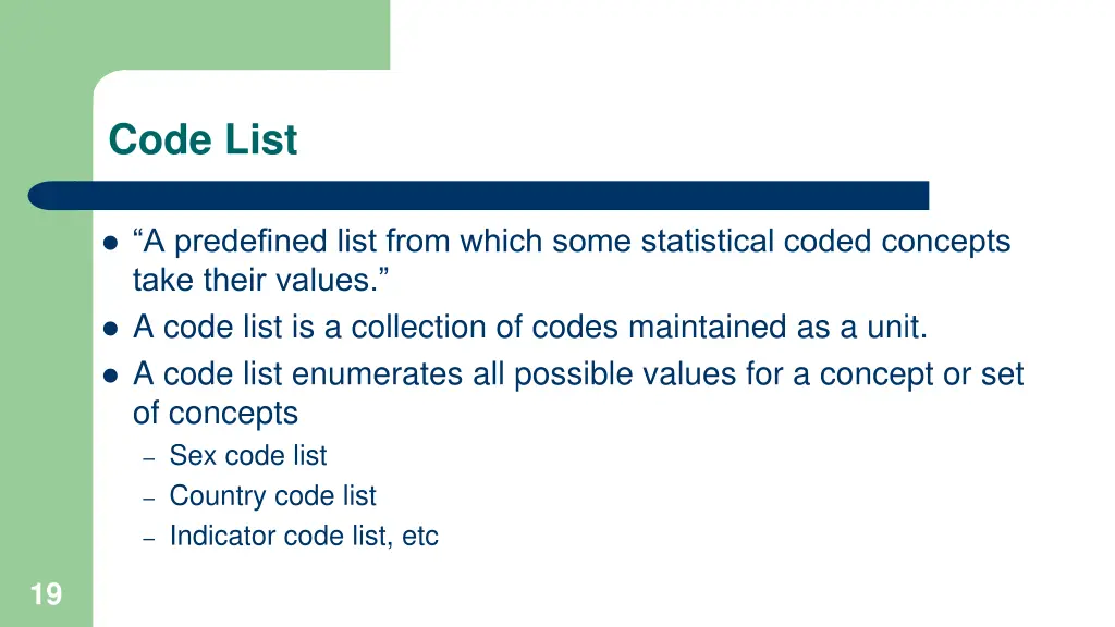 code list