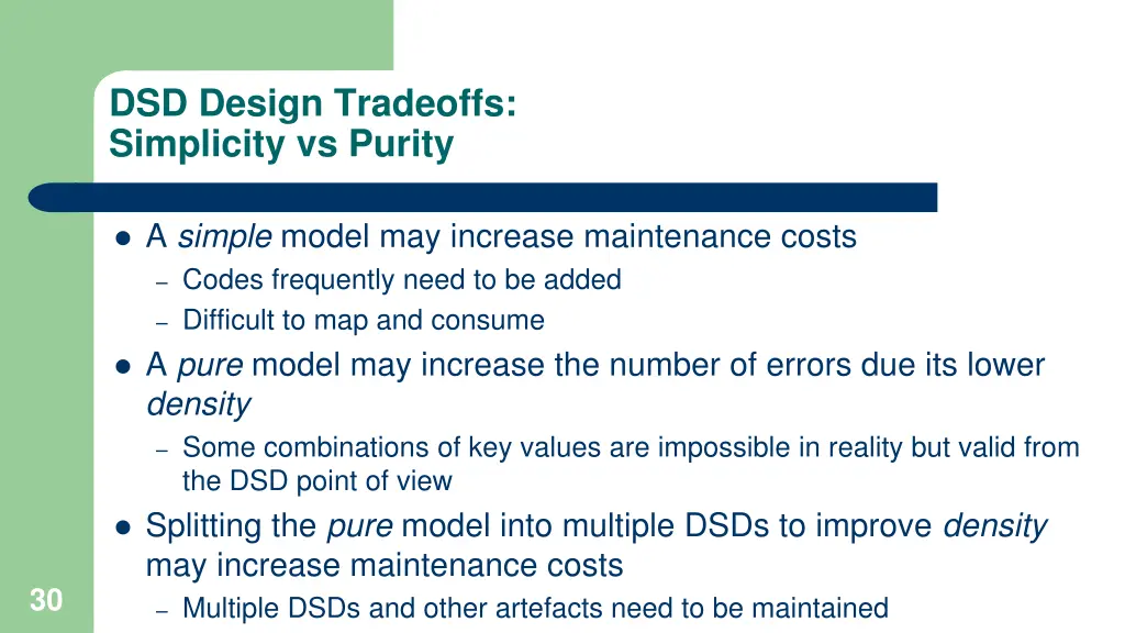 dsd design tradeoffs simplicity vs purity