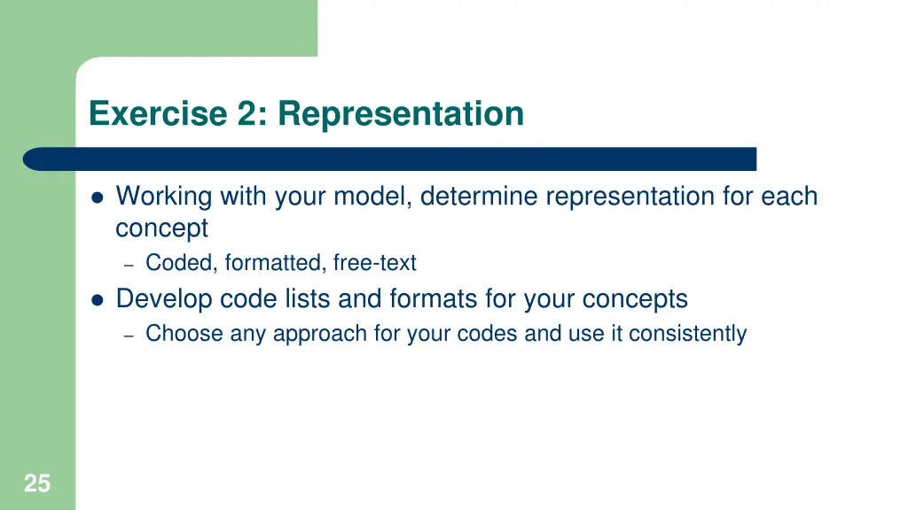 exercise 2 representation