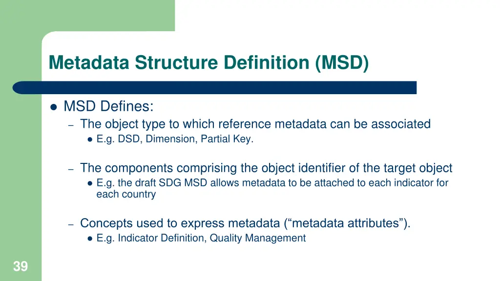 metadata structure definition msd