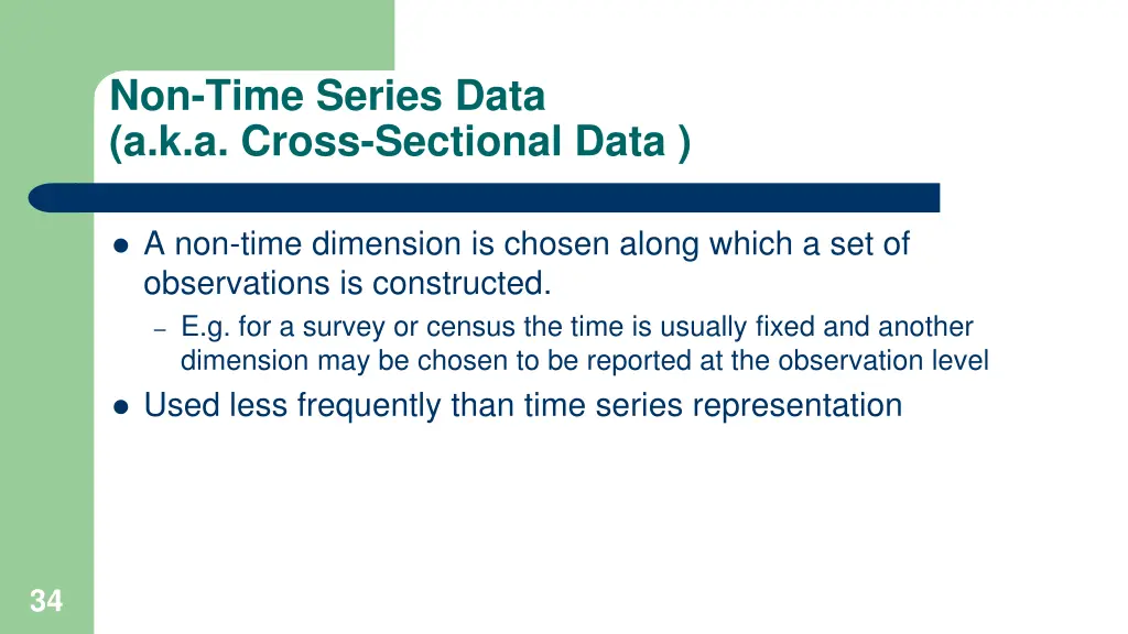 non time series data a k a cross sectional data