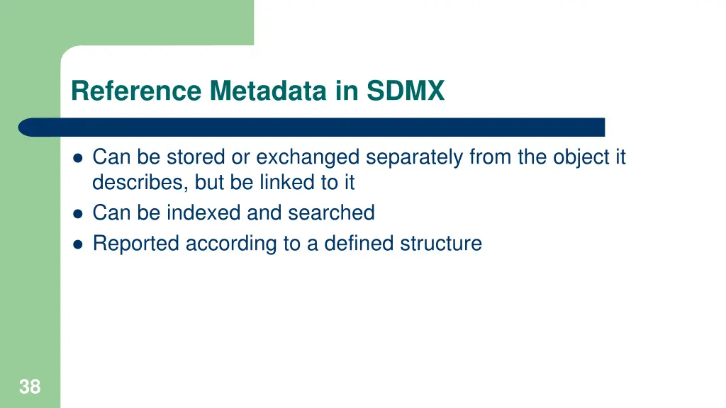 reference metadata in sdmx